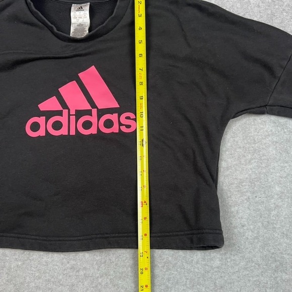 Adidas X Farm Rio Cropped Logo Sweatshirt Floral Print Black Pink Size SMALL - Picture 9 of 12